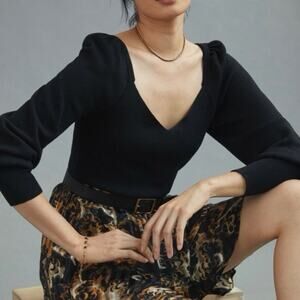 Anthropologie Black Sweetheart Sweater, Size M